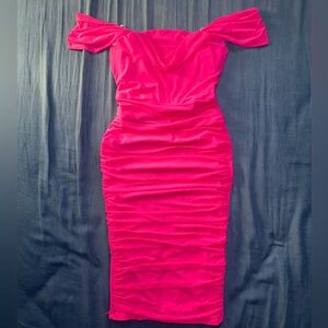 Pink off the shoulder dress